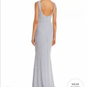 Aqua Embellished Column Gown